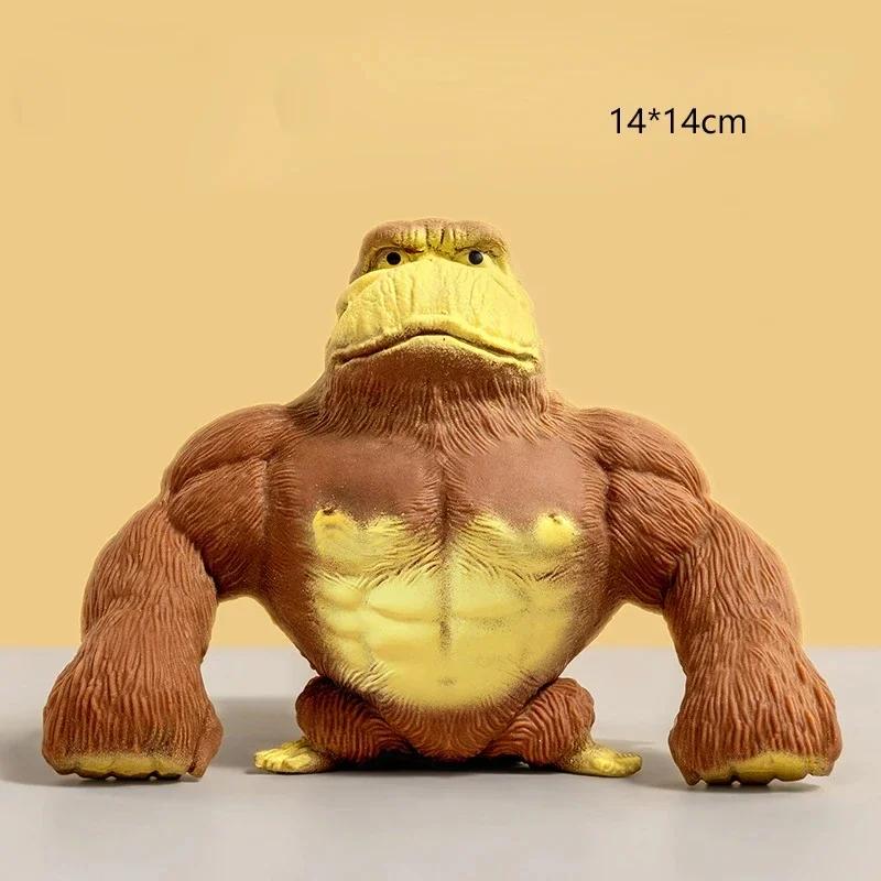 

Cute Gorilla Figurines Humorous Expression Monkey Statues Stretchable Squeeze Animal Figure Office Ornament Home Decoration