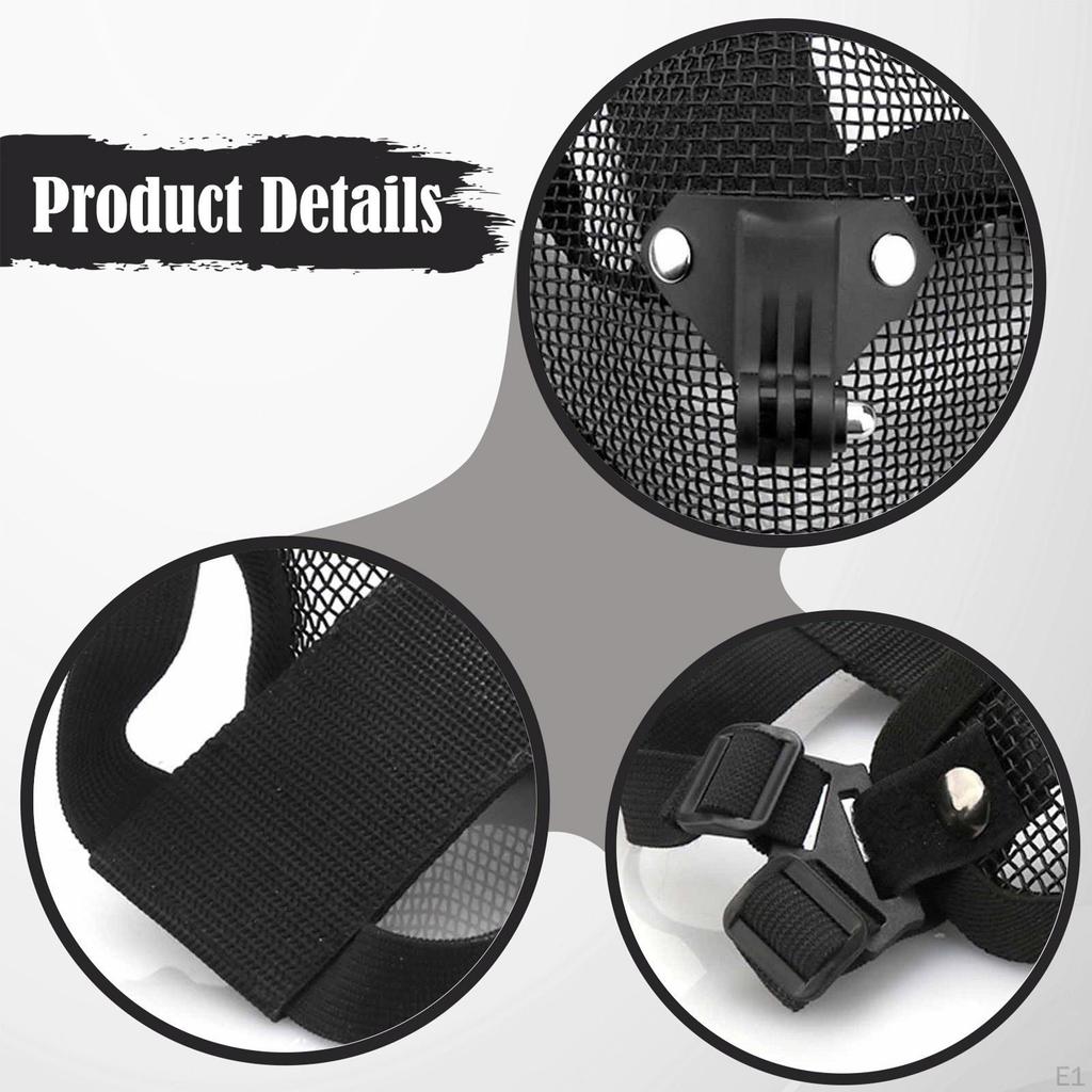 Mesh Face Mask with Mount Universal Adjustable for Running Outside Recording
