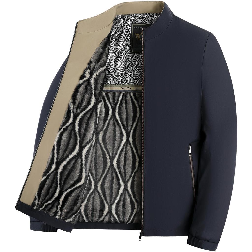 Men's Plus Velvet Thick Cotton Jacket for Autumn/Winter – Middle-aged & Elderly