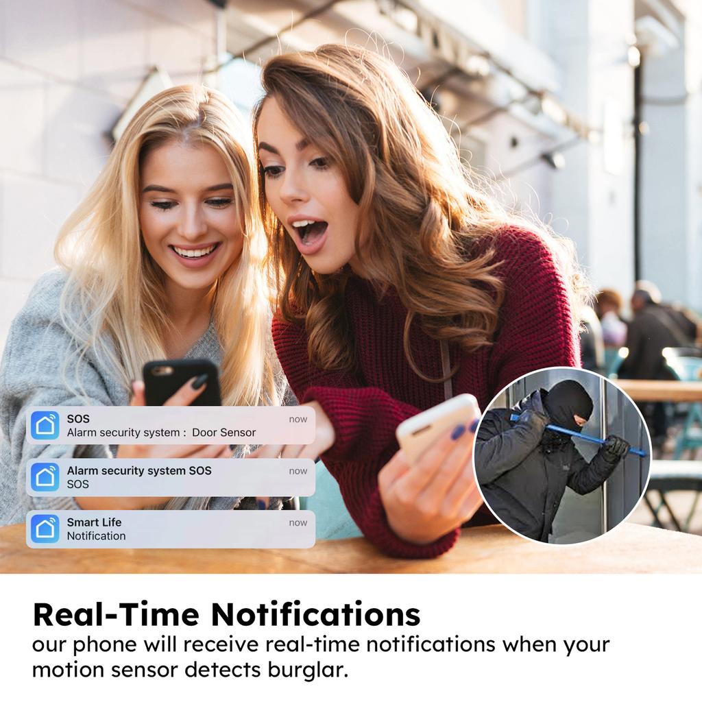 Tuya WiFi Door Window Senor cu senzor de mișcare PIR Suport APP Notificări Înregistrări de stare Acasă