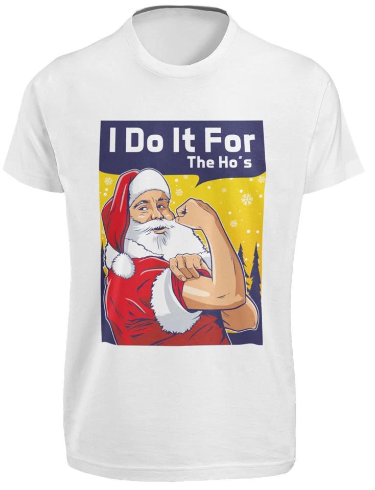 

I Do It For The Hos T SHIRT Funny Santa Christmas XMAS Workout Gym Joke GIFT TEE L