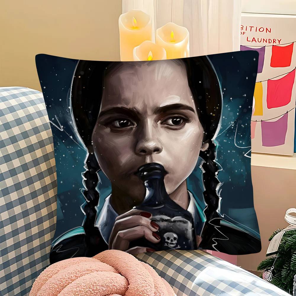 Movie Wednesday Classic Movie Pillow Case Square Pillow Bedroom Sofa Leisure Comfort Cushion Car Living Room Home Decoration