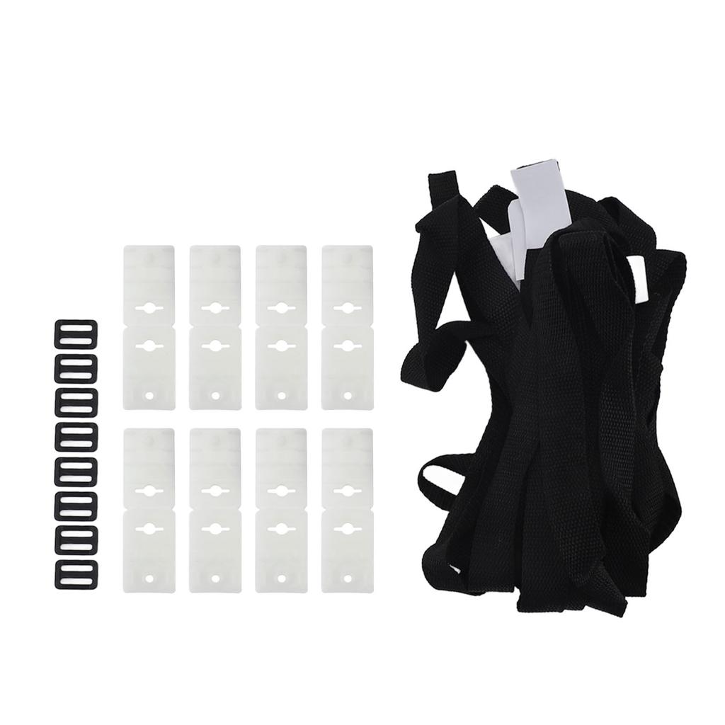 Pool Cover Reel Strap,   Length Solar Blanket Roller Attachment Kit with 8 Buckles and Straps, for Swimming Pool Cover