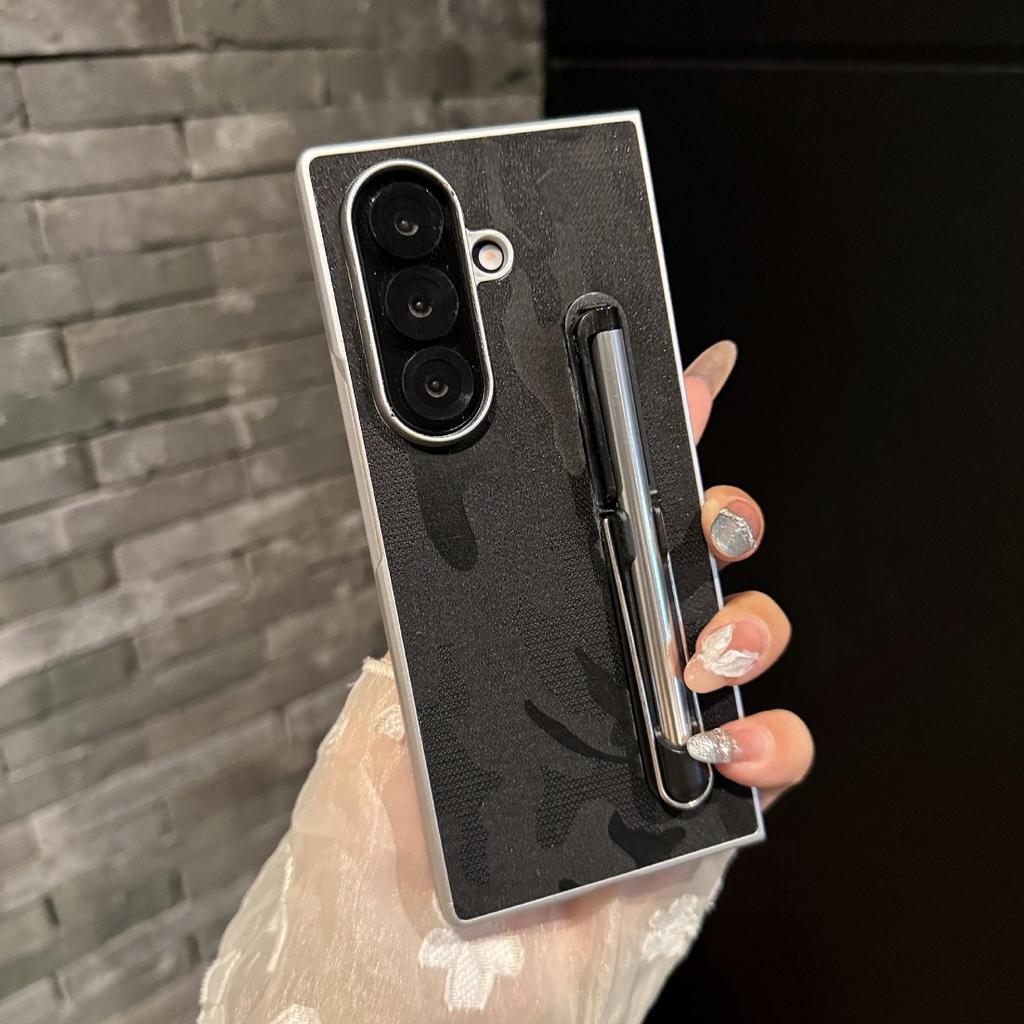 Skin-Feel Touch Pen Stand Case for Samsung Z-Fold7/6 - Foldable & Drop-Proof