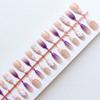 Ocean Light Purple Almond-Shaped Wearable Nails with Rhinestone French Ice Translucent Design