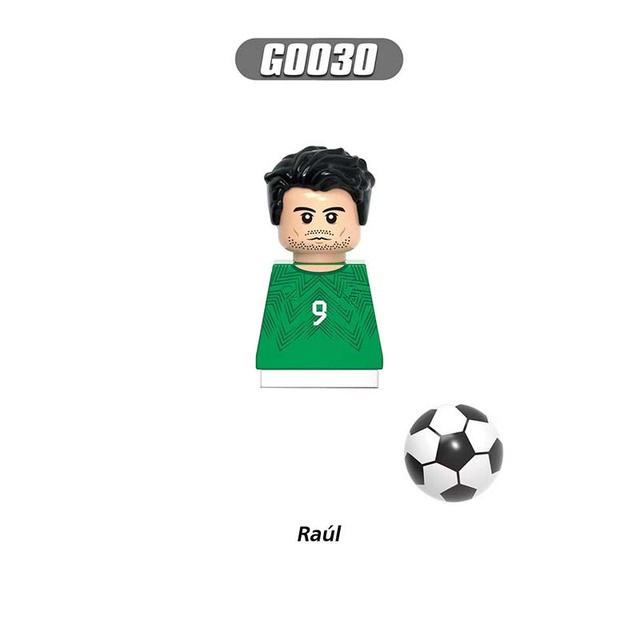NEW World Famous Football Players Figurine Messi Ronaldo Neymar Lewandowski Mini Action Building Block Model Toy Kids Gifts