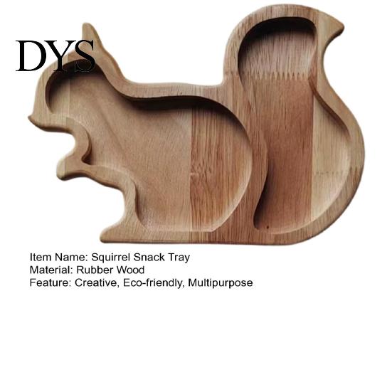 Pine Cones Wood Storage Plate Serving Tray Easy to Clean Reusable Food Grade Eco-friendly Space-saving Keep Tidy Various Shapes Squirrel Wooden Snack