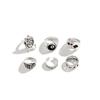 Hip Hop Vintage Skull Ghost Claw Poker Clown Ring Set for Women Hollow Geometric Size 8 Jewelry Steampunk Men