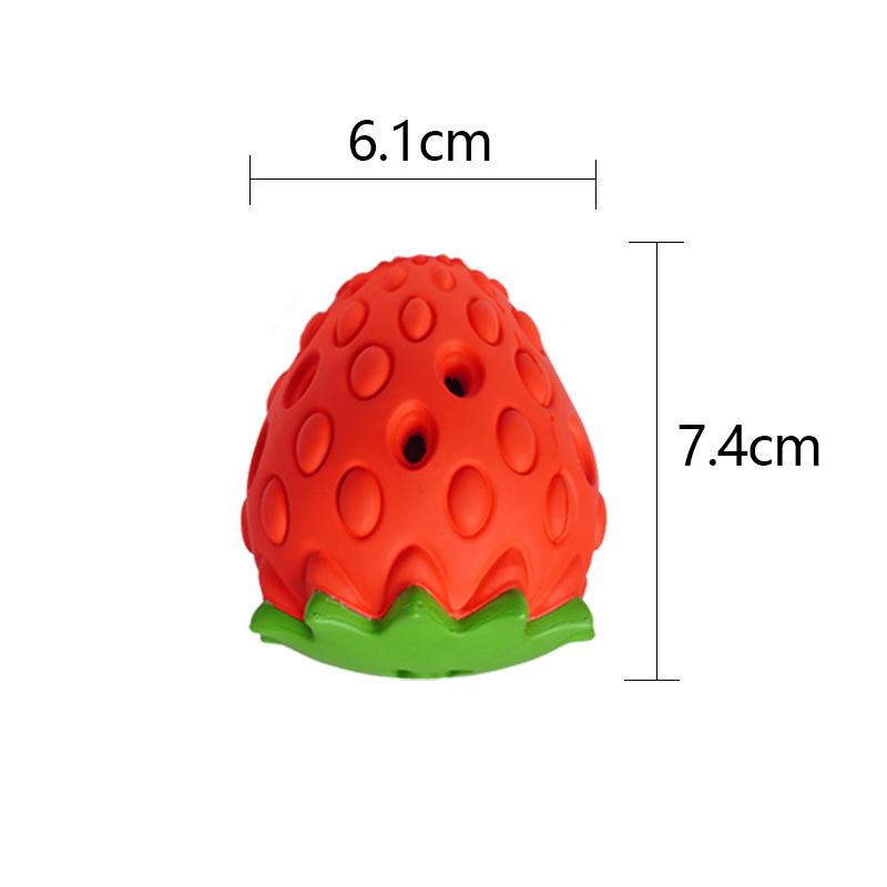 Dog Chew Toys Rubber Cute Strawberry Shaped Food Leaking Toy Durable Eco-friendly Food Dispenser Dogs Toy 2026