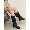 Thick Heel Boots Women's 2025 Autumn and Winter New Women's Boots But Knee Boots High Boots Round Head Western Knight Boots