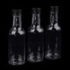 6 botellas de vino pequeñas de 50 ml rellenables de PET transparente para fiestas, bodas, botellas de licor con tapa de rosca a prueba de fugas