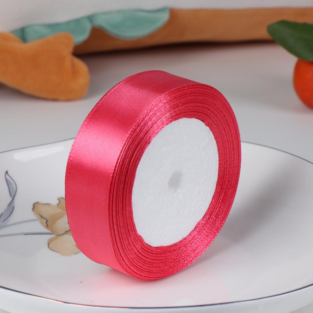 2.5cm Polyester Satin Ribbon for Cake Decoration, DIY Handmade Gift Box, and Gift Packaging.