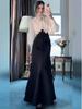 Elegant V-neck Pleated Long Dress - Spring/Summer 2025 Casual Fashion