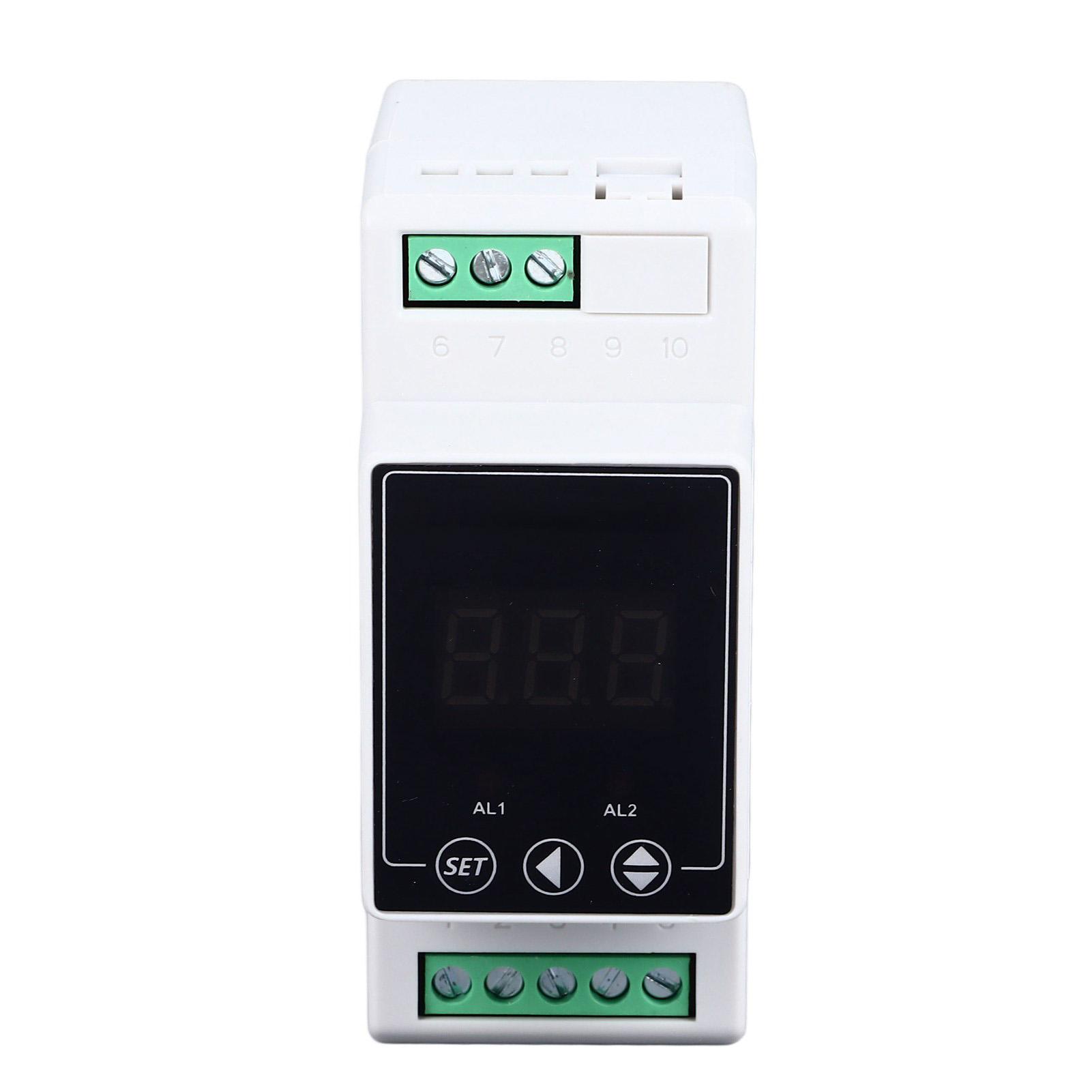 

Guide Rail Temperature Controller Heating Cooling Digital Thermostat 2 Relays Cylindrical Probe 2 Meter AC100‑240V