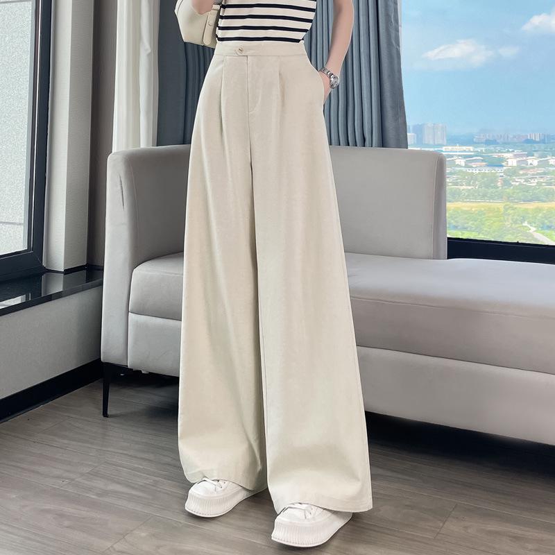 

Women s Casual High-Waisted Wide-Leg Pants - Spring/Autumn 2026 Versatile Fashion Drape (Style 3908) L