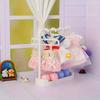 Labubu und Puppenkleider Aufbewahrungsständer, 1 Kleiderstange + 5 Kleiderbügel, Labubu und Puppen Ausstellungsständer Geeignet für 17cm Puppenkleider