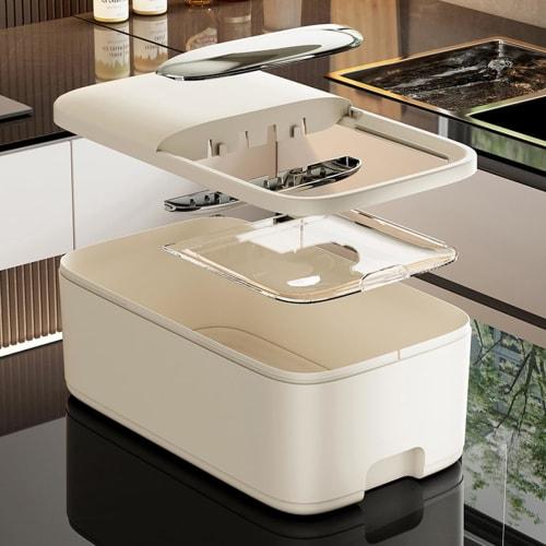 Airtight Rice Storage Container, 5kg/10kg Capacity, with Measuring Cup, Made of Food-Grade PP, Insect-Proof and Moisture-Proof, with a Clear Window an