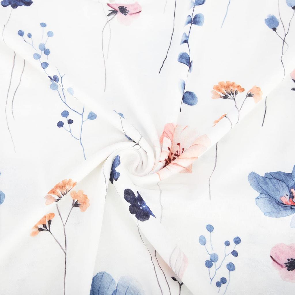 Ladies V Neck Casual Short Sleeve Casual Comfortable Loose Lace Print T-Shirt Top