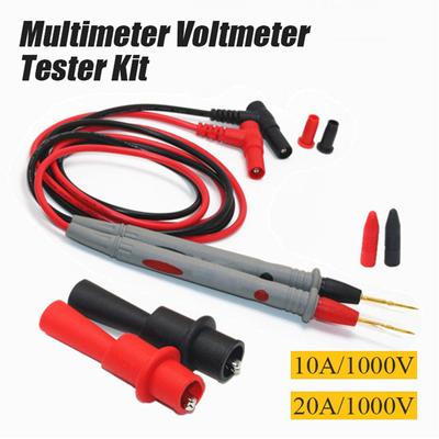 20A 1000V Multimeter Test Heads Needle Pin Digital Multi Meter Head Wire Pen Cable Kit Multimeter Voltmeter Silicone Tester Kit