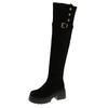 6300-1 Huiliya High-heeled Knee Boots Children's Long Boots Thick-soled Thick-heeled 2025 New Autumn and Winter Thin Tall Tube