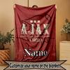 Custom Name Personalized Ajax Print Blanket, Home Decor, Bedroom, Sofa, Camping, Couch, Gifts for Birthday Christmas