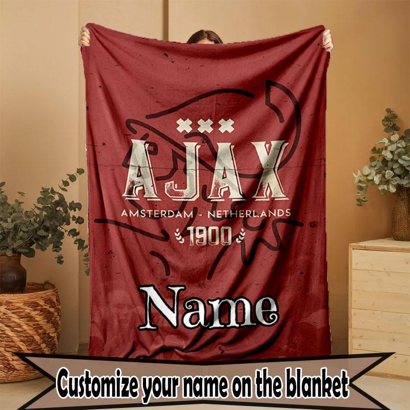 Custom Name Personalized Ajax Print Blanket, Home Decor, Bedroom, Sofa, Camping, Couch, Gifts for Birthday Christmas