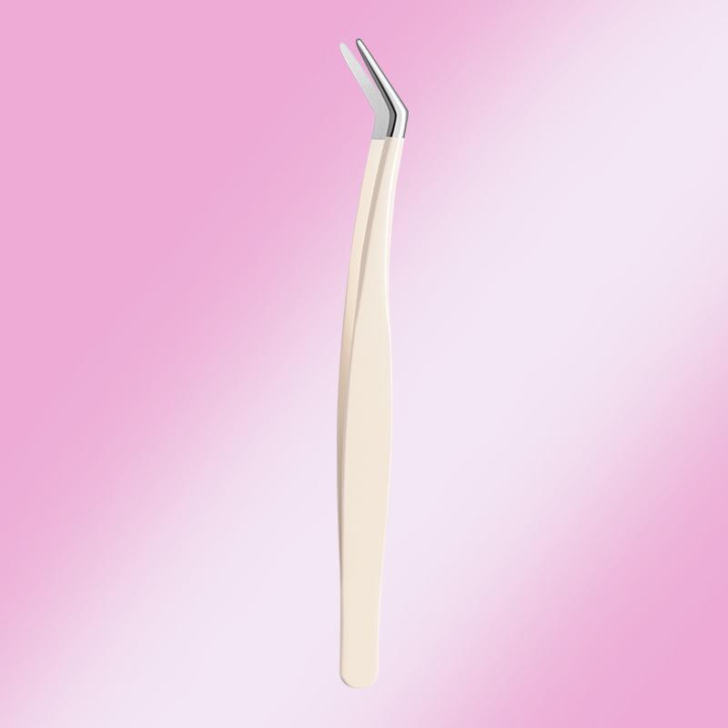High Precision Stainless Steel Eyelash Extension Tweezers Set - Blooming Golden Feather Design
