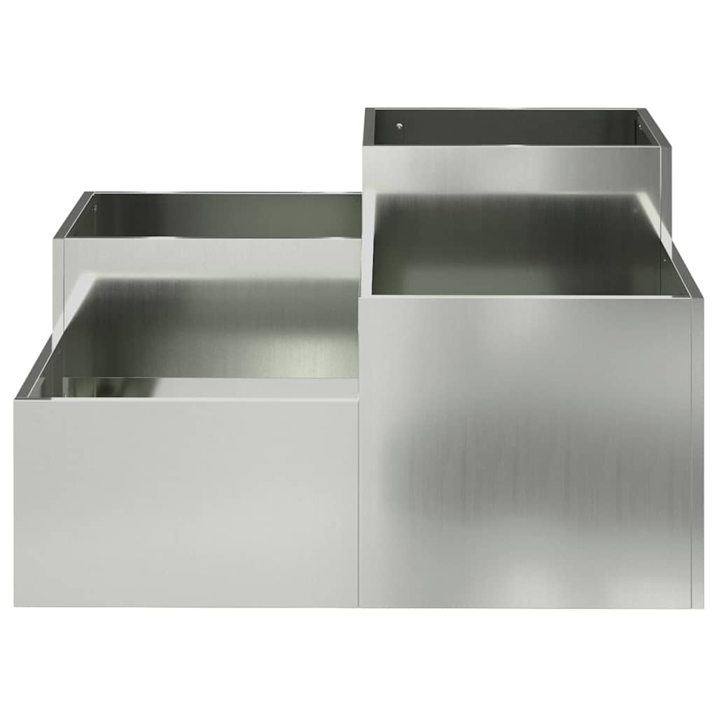 Garden Planter Silver 80 X 80 X 48 Cm Galvanized Steel