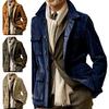 Men's Retro Trench Coat with Multi-pockets Stylish Functional Winter Jacket Cool Solid Color Coat Male Supply