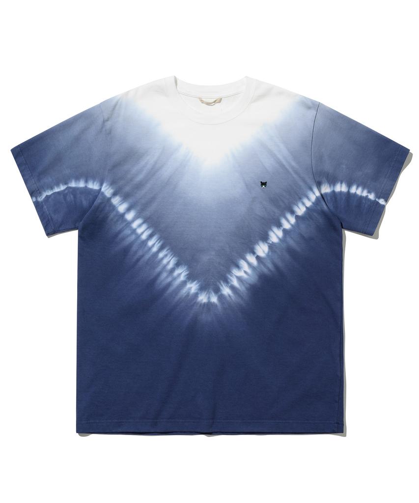 UJ BECOMING Belly Tie-Dye Short Sleeve T-Shirt - Navy