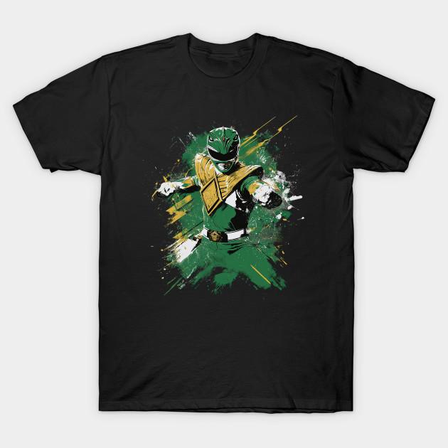 

Men Black Print T-shirt Green Ranger No-Cut Transfer Paper Print Cotton Tshirt 3XL чорний