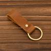 Pure Handmade Simple Leather Keychain, Retro Mad Horse Leather Key Ring Key Ring Small Gift.