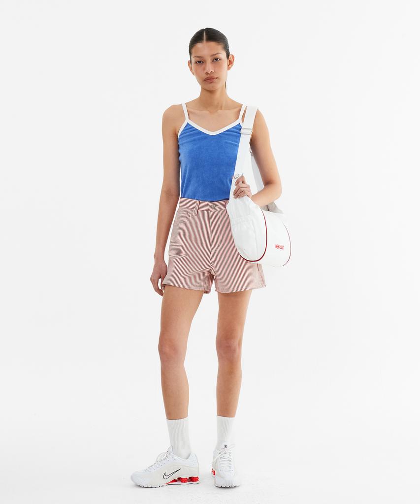 Minasu Stripe Denim Short Pants_Red