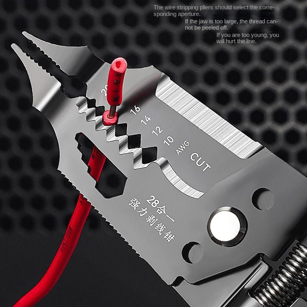 New High-carbon Steel Wire Stripping Pliers 28 in 1 Multifunctional Wire Stripping Tool Hand Tools Non-Slip Pincers Electrician