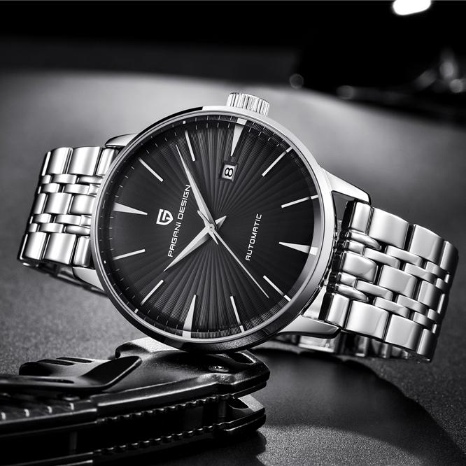 Pagani Design Menn Business Mechanical Watches for Men Waterproof Dress Watch Luxury Rustfritt stål Automatisk Armbåndsur