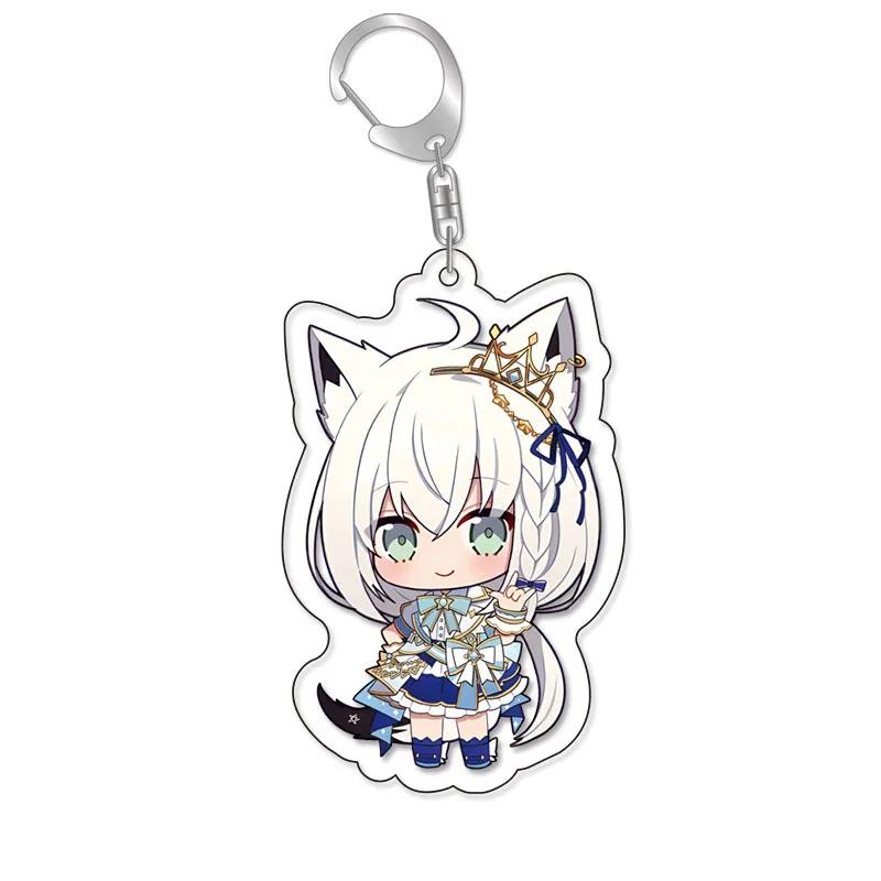 Lovelive Vtuber Nakiri Ayame Shirakami Fubuki Minato Aqua Gawr Gura Cute Cartoon Keychain Kawaii Keyring Bag Parts & Trendy Gift