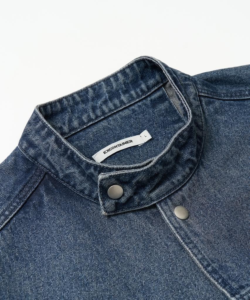 Excontainer Crop Field Denim Jacket (Washed Indigo)