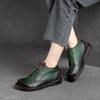 Fashion GKTINOO Square Toe Lace Up Thick Soled Boots For Women Platform Ankle Boots Genuine Leather Autumn Luxury Sewing Causal Shoes