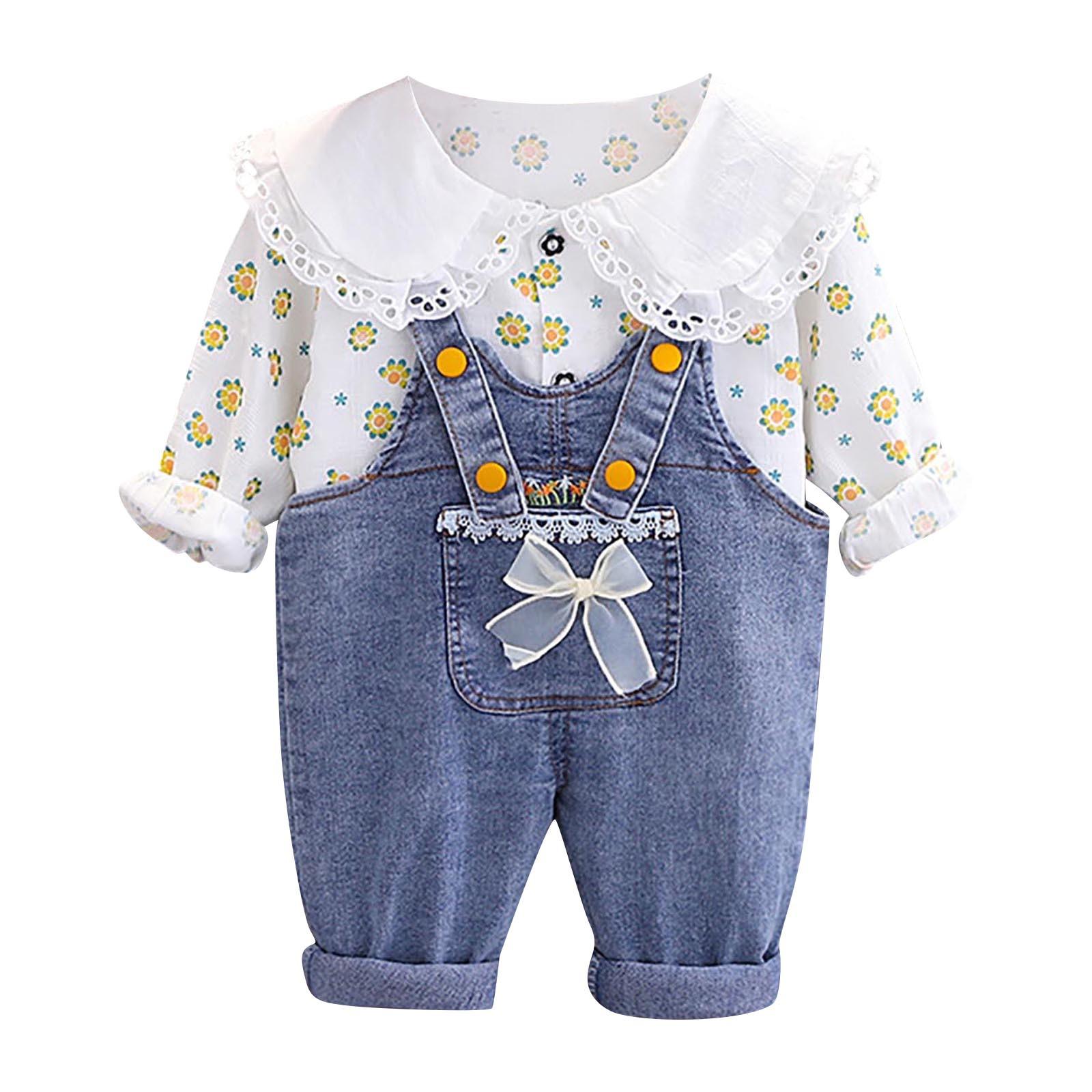 

Костюм для девочек, детская одежда в корейском стиле, осенняя рубашка на подтяжках, комплект из двух предметов, милый костюм для девочек 100 зелёный