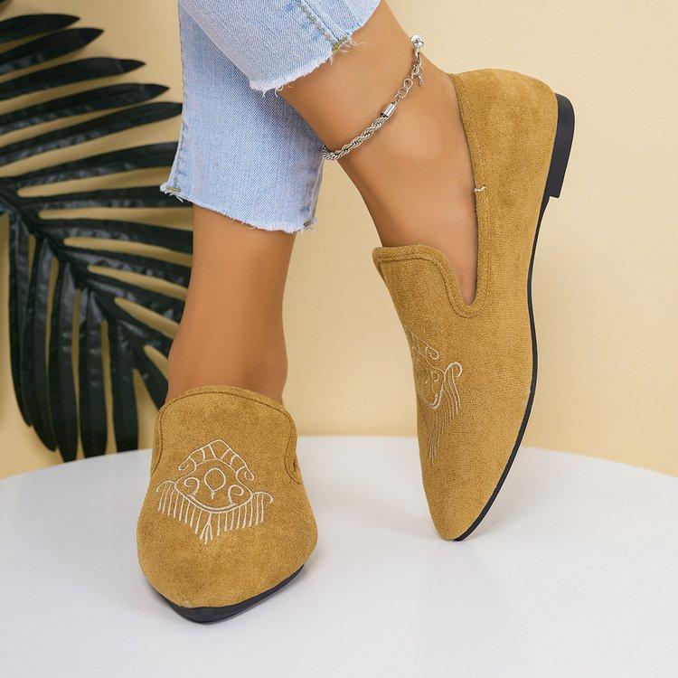 

Casual large size suede shallow mouth women s shoes autumn new women s comfortable soft sole comfortable single shoes 43 коричневый