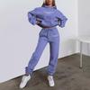 European-American Women's Fashion Letter Print Hoodie & Fleece Jogger Set