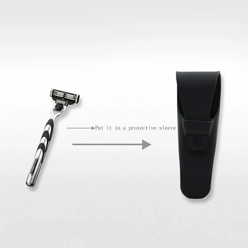1 st Silikon Vattentätt Säkerhetshyvelfodral för Gillette Parker Merkur Mjuk Manuell Rakhyvelfodral Bärskyddsväska Hemresor Användning