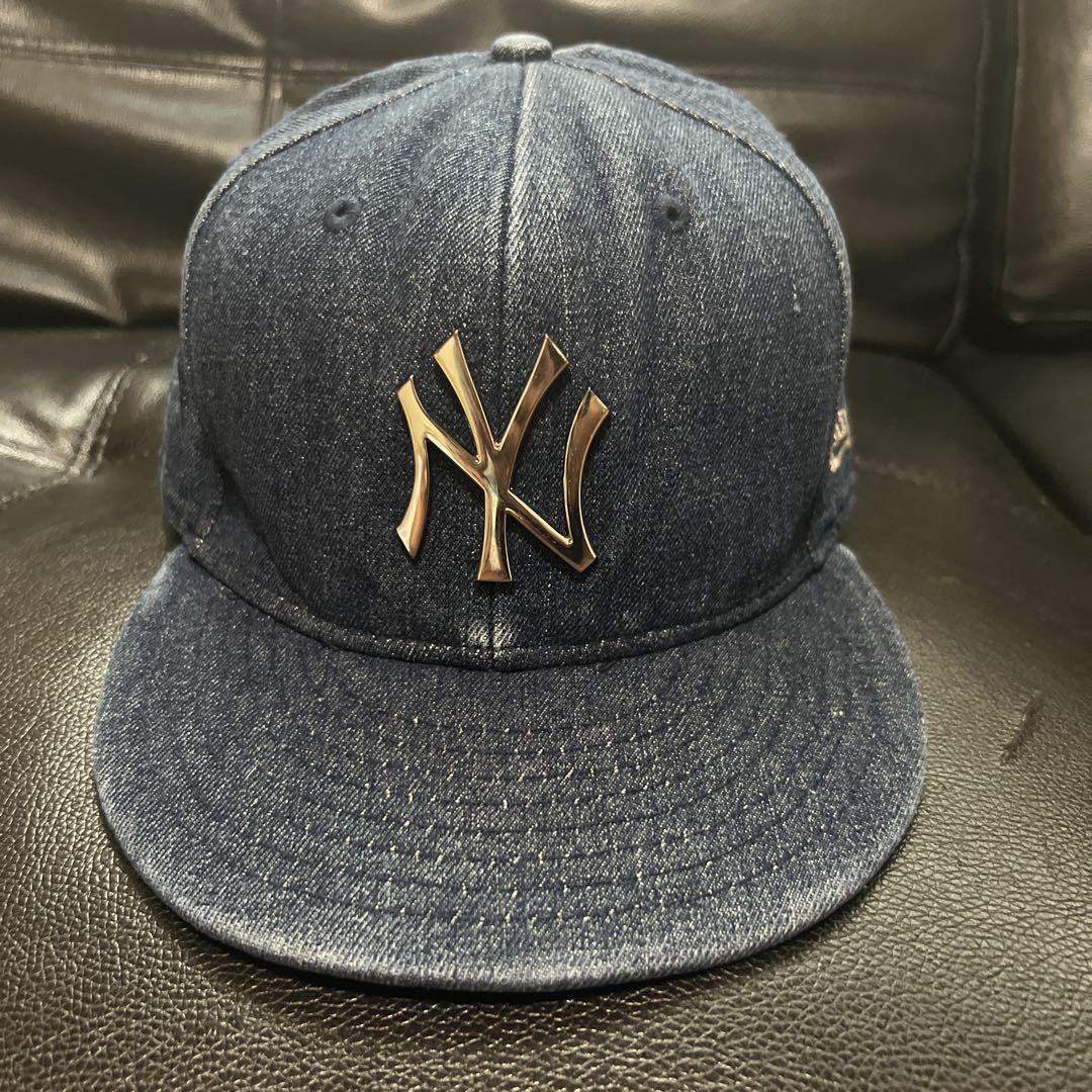 

[USED] Rare New Era NY Metal Logo Denim Cap, Size 7 1/2, 59.6cm