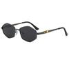 Trendy and fashionable men's polarized metal sunglasses polygonal frames personalized versatile anti-ultraviolet sunglasses European and American