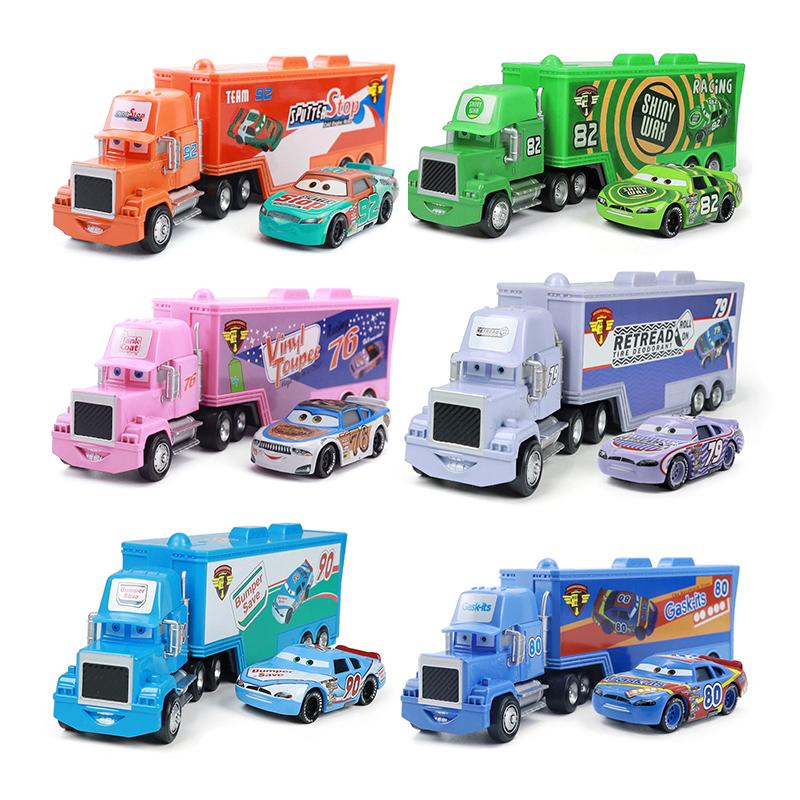 Pixar Cars Truck Sage VanDerSpin Model Car 1/55 Die Casting Container Trucks Racing Toys Children's Birthday Gifts Collectibles