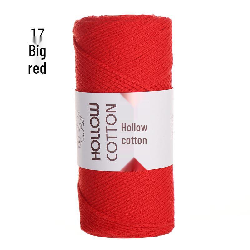 2mm Hollow Pure Cotton Scarf & Bag Yarn for DIY Crochet and Handwoven Projects