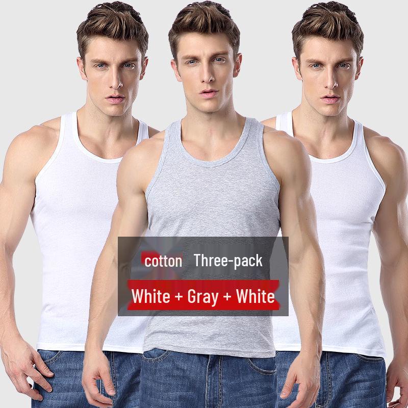 Men's Slim Fit Two-Stripe Quick-Dry Cotton Tank Top