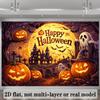 2D plane bat with spider web background cloth. Halloween horror theme.zyc