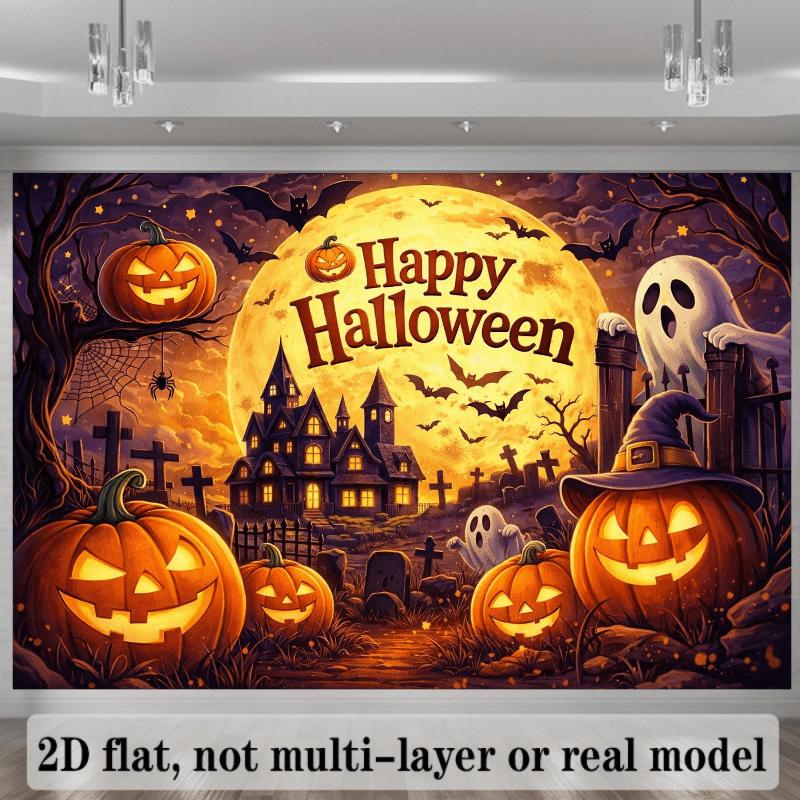 2D plane bat with spider web background cloth. Halloween horror theme.zyc