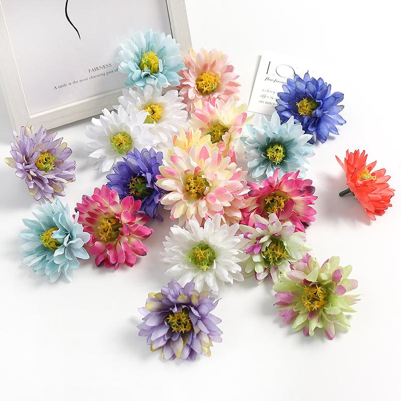 5/10Pcs 6cm Artificial Silk Flower Head Luxury Home Room Decor Halloween Christmas Decor DIY Garden Gift Accessory Wedding Decor